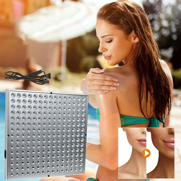 Aodebiao Professional 45W 225 LED Tanning Lamp, Portable Face & Body Blue Light Therapy Device, Home Use Travel Tanning Light with Adjustable Angle