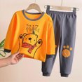 thumbnail image 2 of TOWED22 Toddler Newborn Boy Clothes 2Pcs Long Sleeve Print Cotton Pullover Top Elastic Waist Pants Fall Winter Outfits(Yellow,2-3 Y), 2 of 5