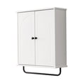 thumbnail image 2 of OONNEE Wall-Mounted Bathroom Storage Cabinet with Towel Bar & Adjustable Shelves – MDF Over the Storage Cabinet with Arched Doors, 2 of 13