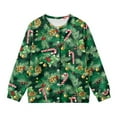 thumbnail image 4 of COEQINE Cute Printed Cardigan for Girls, Soft Lightweight Polyester Long Sleeve Top, Everyday Crewneck Button Down Cover Up Outfit, Machine Washable, Ages 13-14, Holly Candy Cane Pine Cone, 4 of 7