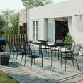 thumbnail image 4 of Boyel Living 9-Piece Outdoor Dining Set, Patio Metal Dining Set with Rectangle Table Furniture Sets, Black, 4 of 8