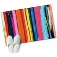 thumbnail image 2 of Colorful Striped Bathroom Mat 2x3 FT, Non Slip Small Kitchen Mat, Modern Rainbow Abstract Graffiti Art Washable Backed Front Door Throw Rug Non-Shedding Indoor Outdoor Doormat for Entryway Sink, 2 of 9