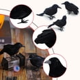 thumbnail image 5 of 12PCS Halloween Crow Decorations - Lifelike Black Crow Figurines with Real Feathers - 3Inch Spooky Bird Ornaments for Haunted House, Garden & Party Decor - Plastic Crow Set for Halloween Decorating, 5 of 7