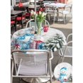 thumbnail image 4 of Outdoor Tablecloth with Umbrella Hole and Zipper, Christmas Round Table Cloth 60 Inch Waterproof Tablecloth, Blue Snowman Xmas Tree Balls Winter Snowflakes Picnic Table Cover for Patio Camping, 4 of 7