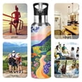 thumbnail image 7 of Yayeee 20oz Insulated Water Bottle Double Wall Stainless Steel with Flip Straw Lid, Art Path, 7 of 7