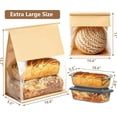 thumbnail image 6 of 50 Pack Extra Large Paper Bread Bags for Homemade Bread Sourdough Bags, 13.7x10.6x5.5 Inches Resealable Tin Tie Tab Lock Bakery Loaf Bag with Window, Baked Goods Packaging for Gifting and Bake Sale, 6 of 6