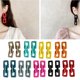 thumbnail image 2 of Pendientes de cadena gruesa Pendientes de cadena de eslabones multicolores Pendientes colgantes de cadena, 2 of 5