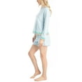 thumbnail image 2 of Ocean Pacific Women's Sunset Chasers Hoodie and Shorts Pajama Set, Light Blue, Small, 2 of 6