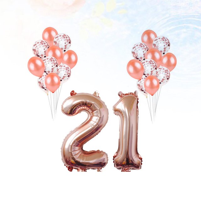 YSNOOWE De Globos Dorados Para De Cumpleaños Y Reuniones Con 21