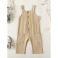 thumbnail image 2 of Bagilaanoe Toddler Baby Girl Jumpsuit Sleeveless Romper Pleated Overalls 6M 12M 18M 24M 3T 4T Kids Long Pants Summer Clothes, 2 of 9
