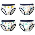 thumbnail image 1 of WEIYLL Caleçons Garçon Multipack Dessins Animés Confortables Shorts Mignons Cool Taille Élastique 4 Pcs Blanc sous-Vêtements Tout-Petit Taille m, 1 of 3