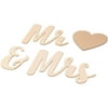 MR & MRS ♥ Wood Sign – Wedding Letters, Drawing Stencils Included, for Anniversary Party, Valentine’s Day Decoration, DIY Craft