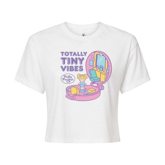 Polly Pocket - Totally Tiny Vibes - Juniors Cropped Cotton Blend T-Shirt