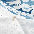 thumbnail image 4 of spefrowx Watercolor Blue Whale Shark Bedding for Kids, Kawaii Ocean Fish Duvet Cover Full, Reversible, 3-Piece, 1 Duvet Cover and 2 Pillowcases, 4 of 6
