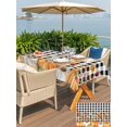 thumbnail image 4 of Outdoor Tablecloth with Umbrella Hole and Zipper, Orange Green Fall Rectangle Table Cloth 60x120 Inch Waterproof Tablecloth, Pumpkins Maple Leaf Thanksgiving Plaid Picnic Table Cover for Patio, 4 of 7