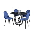 thumbnail image 3 of Comedor Ana Azul 4 Redondo Tubular y Formica Marmoleada MOBILKRAFT Modelo Ana Azul 4 Sillas Estilo Contemporáneo Color Azul, 3 of 4
