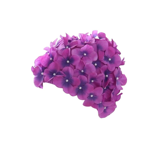 Gorro de Natación Elegante Suave para Damas Sunnimix Tridimensional P Violeta