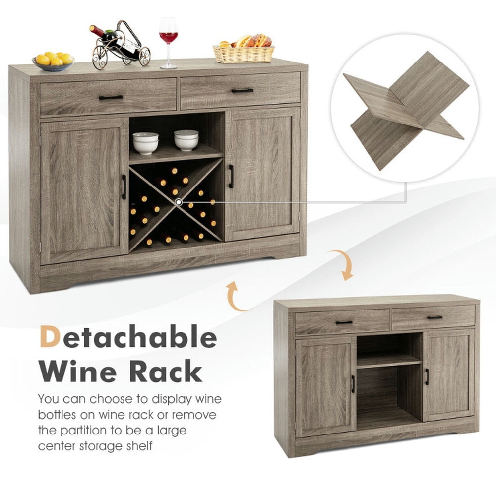 Finihen Kitchen Storage Cabinet, Buffet Sideboard, Buffet Sideboard Storage Cabinet with Spacious Table Top, for Dining Room, Kitchen, Living Room, Gray Finihen Kitchen Storage Cabinet, Buffet Sideboard, Buffet Sideboard Storage Cabinet with Spacious Table Top, for Dining Room, Kitchen, Living Room, Gray