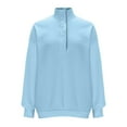 thumbnail image 6 of Fartey Oversized Sweatshirt for Women Dressy Casual Button Henley Neck Pullover Tops Loose Fit Long Sleeve Fall Sweatshirt Fashion Y2K Clothes Light Blue M, 6 of 8