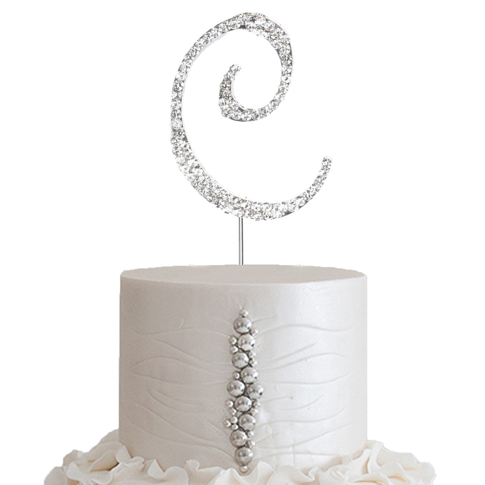 2.5" SILVER Letter E Rhinestone Cake Topper Wedding Party Decorations SALE 