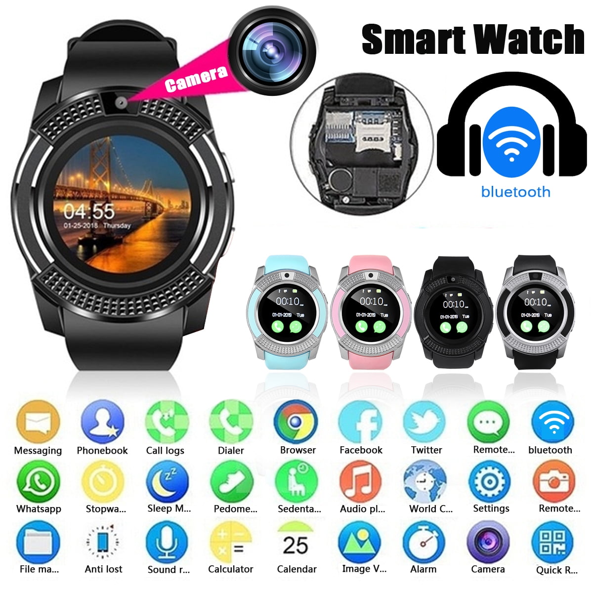 V8 Smart Watch For Ios And Android Mobile - shoppersail.com