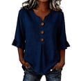 thumbnail image 2 of Kelon Short Sleeve Womens Linen Cotton Tops Vacation Casual Outfits Blouses Dressy Casual Summer Outfits 2026, 2 of 4