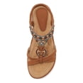 thumbnail image 4 of Platform Wedge Sandals for Women 2025 Summer Bohemia Ethnic Comfortable Beach Low Heels Dress Sandals, 4 of 6
