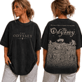 thumbnail image 2 of The Odyssey Greek Warrior Movie Shirt, Vintage Washed Black Graphic T-Shirt, Front and Back Print Oversized Unisex Tee, Mythology Fan Gift, 2 of 7