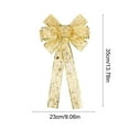 thumbnail image 3 of ZhyrZng Light up Christmas Tree Topper Bow, Printed with Star Pattern Christmas Bows with Gold Silver Edge for Holiday Xmas Tree Gift Wrapping Decorations(No LED Lights!!!), 3 of 7
