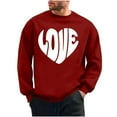 thumbnail image 2 of BEFOKA Mens Long Sleeve Shirt Crewneck Sweatshirt Valentine'S Day Love Heart Printed Mens Pullover Tops Blouses Graphic T-Shirts Trendy Tunic Outfits Clothes, 2 of 6
