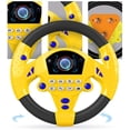 thumbnail image 4 of Volante de juguete con luces y música, simulación electrónica, volante de juguete, simulador de conducción, asiento de coche, juguete de educación temprana para bebés y niños pequeños, color negro y amarillo brillar Electrónica, 4 of 4