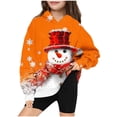 thumbnail image 2 of Mikilon Girls Long Sleeve Shirts Size 7-8 Fashion Round Neck Printed Pullover Sweatshirts Solid Color Graphic Chirstmas Day Clothes Fall and Winter Outfits for Kids, 2 of 3