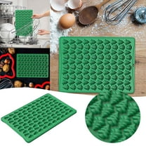 Gytml Christmas Baking Silicone Mould With 100 Christmas Tree-Shaped Cavities Cookie Mould With Hanging Hole On Top Non-Stick Baking Pan And Easy To Clean Green 30x20x1.1cm