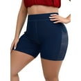 thumbnail image 1 of BeautyIn Women's Plus Size Swim Shorts High Waist Solid Swim Bottoms, 1 of 5