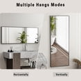 thumbnail image 5 of SEETHRUGLIMMER 59"x 16.25" Rectangle Full Length Mirror Metal Frame Floor Mirror with Stand, Black, 5 of 7