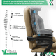 thumbnail image 5 of VBELL Silla Ergonómica Oficina Caqui Cuero Sintético Masaje USB Reposapiés Reclinable, 5 of 6