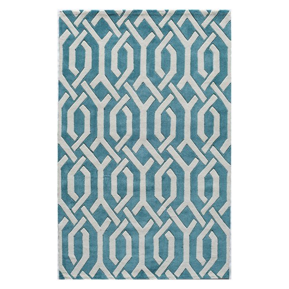 Rugs America Jourdan Collection Sawyer Aqua 6200B Contemporary Geometric Area Rug 8' x 10'