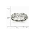 thumbnail image 6 of Stainless Steel Brushed With Silver Diamond Cut Inlay Ring Size: 9; for Adults and Teens; for Women and Men, 6 of 6