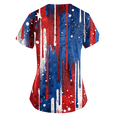 thumbnail image 4 of Scrubs Tops for Women 4th Of July Shirts American Flag Star sand Stripes Printed Nursing Uniform Plus Size V Neck T Shirts Short Sleeve Scrub Top Casual 250 Years USA Anniversary Shirt, 4 of 5