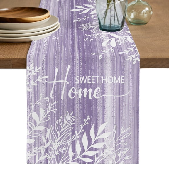 Table Runners 70 Inches Long Dress Scarves, Vintage Lavender Farmhouse Coffee/Dining/Kitchen Table Decor, Holiday Table Runner, Farmhouse Florals Leaf Coastal Home Sweet 13x70 Inch