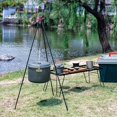 thumbnail image 3 of Outdoor Camping Bonfire Tripod Portable Triangle Support ForFire Hanging Pot Outdoor Campfire Cookware Picnic Cooking Grill Tool Silver, 3 of 6