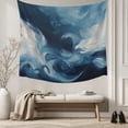 thumbnail image 5 of Blue Abstract Art Large Tapestry for Bedroom Wall Hanging Tapestry, Modern Waves Art Ceiling Backdrop Tapestries Poster Blanket Wall Decor for Teens Room Living Room Dorm 100" x 59", 5 of 8
