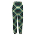 thumbnail image 4 of Ecqkame Women's Pajama Pants Plaid Printing Lounge Comfy Pant Casual Loose Straight Everyday Trousers with Drawstring Pockets Green XL, 4 of 6