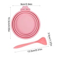 thumbnail image 3 of Dog Food Cans Lids,3-In-1 Silicone Cat Food Can Cover with Feeding Spoon for Dog Cat Food Storage | Dishwasher Safe Leak-proof Round Can Lids | Universal Size,Pink, 3 of 7