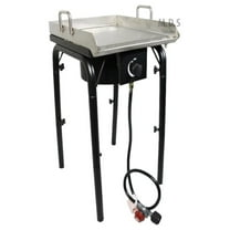 Stainless Steel Griddle 18"x16" Plancha with Heavy Duty Stand,BBQ Outdoors,Grill,Flat Top,Stove,High Pressure Burner,