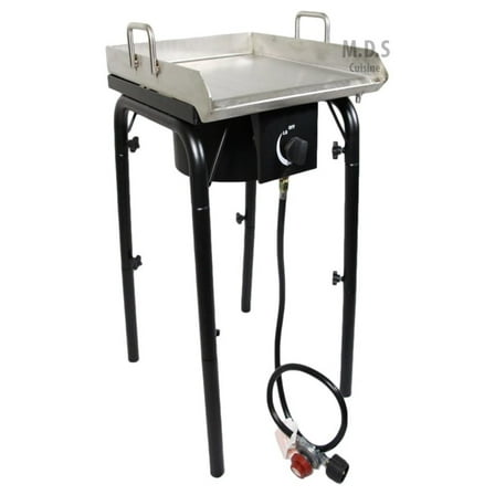 Stainless Steel Griddle 18"x16" Plancha with Heavy Duty Stand,BBQ Outdoors,Grill,Flat Top,Stove,High Pressure Burner,