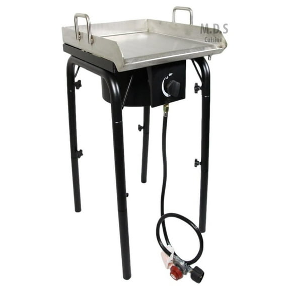 Stainless Steel Griddle 18"x16" Plancha with Heavy Duty Stand,BBQ Outdoors,Grill,Flat Top,Stove,High Pressure Burner,