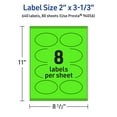 thumbnail image 6 of Avery Printable Oval Labels, Neon Green, 2" x 3-1/3", 640ct, 6 of 11