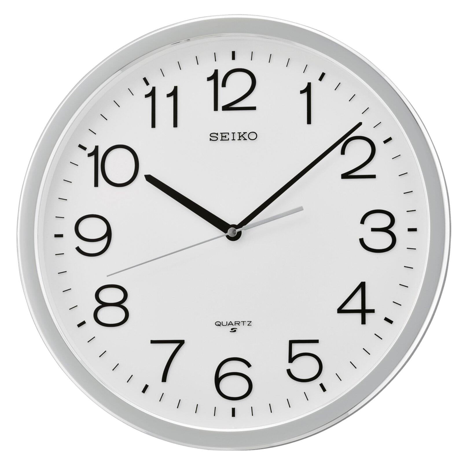 Seiko 14" Office Classic Numbered Wall Clock Traditional Quartz Analog
