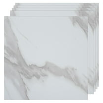 30-Pack Peel and Stick Vinyl Floor Tiles, 12"x12" Self-Adhesive Waterproof Peel and Stick Flooring Planks DIY for Bathroom, Kitchen, Living Room, Cover 30 Sq. Ft White